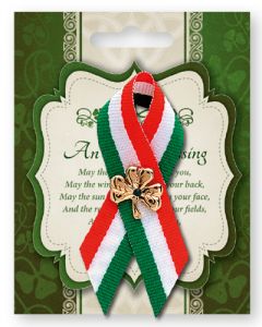 St. Patrick's Day Ribbon Badge - Shamrock Pin