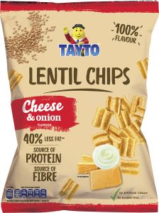 Tayto Lentil Chips Cheese & Onion 110g (3.9oz)