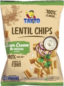 Tayto Lentil Chips Sour Cream & Onion 110g (3.9oz)