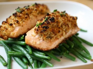 Easy Crunchy Mustard-Baked Salmon