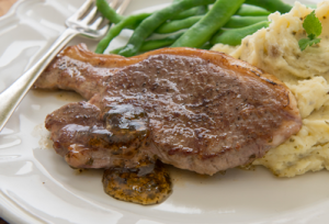 Lamb chops with Ballymaloe Mint mash