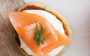 Smoked Salmon on Potato Cakes