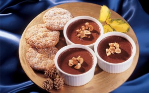 Chocolate Pots with Nutty Biscuits