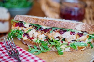 Grilled Chicken, Cranberry Mayo and Rocket Sandwich