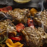 Barbecued Honey and Mustard Glazed Lamb Chops with Quinoa salad