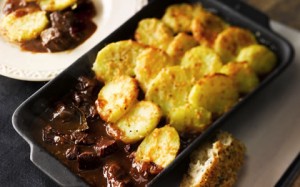 Beef Casserole with Sliced Potato