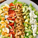 Cobb Salad with Stir-fried Pork and Basil and Lemon Dressing