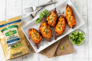 Cheesy Chipotle Twice Baked Sweet Potatoes