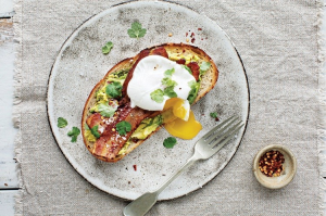 Poached Egg, Bacon and Avocado on Toast