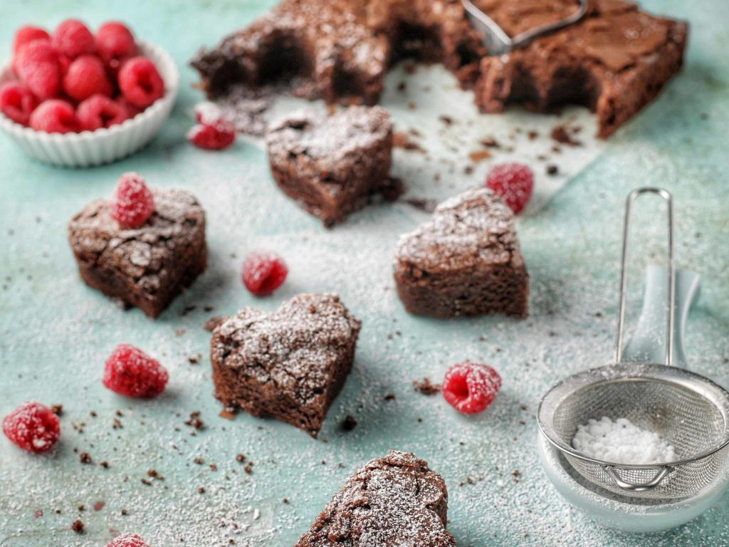 Chocolate Brownie Valentine Hearts