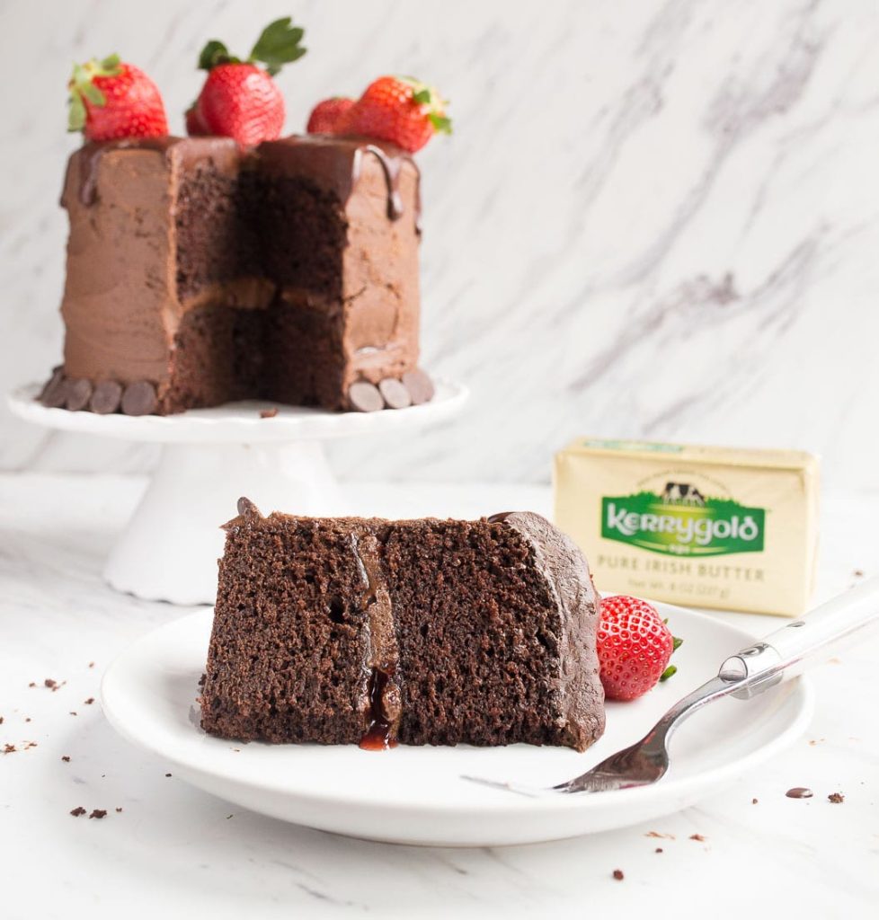 Chocolate Strawberry Layer Cake