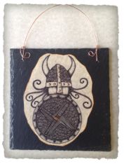 Doodle Art Slate Viking