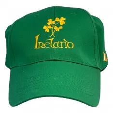 Green Cotton Cap with Shamrock Sprig