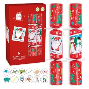 Giftmaker Novelty Red Santa Crackers (12"x 8 Pk)