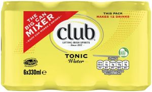 Club Tonic Water Can 6 Pk 330ml (11.2fl oz)