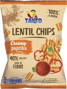Tayto Lentil Chips Paprika 110g (3.9oz)-Sell by 3/27/2025