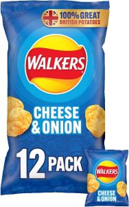 Walkers Cheese & Onion 12 Pack 300g (10.6oz)-Sell by 8/29/2026