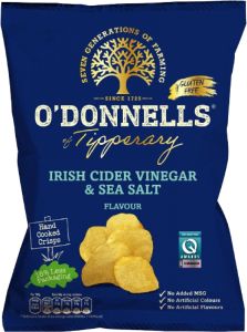 O' Donnells Salt & Vinegar 44g (1.6oz) 8 Pack-Sell by 7/10/2025