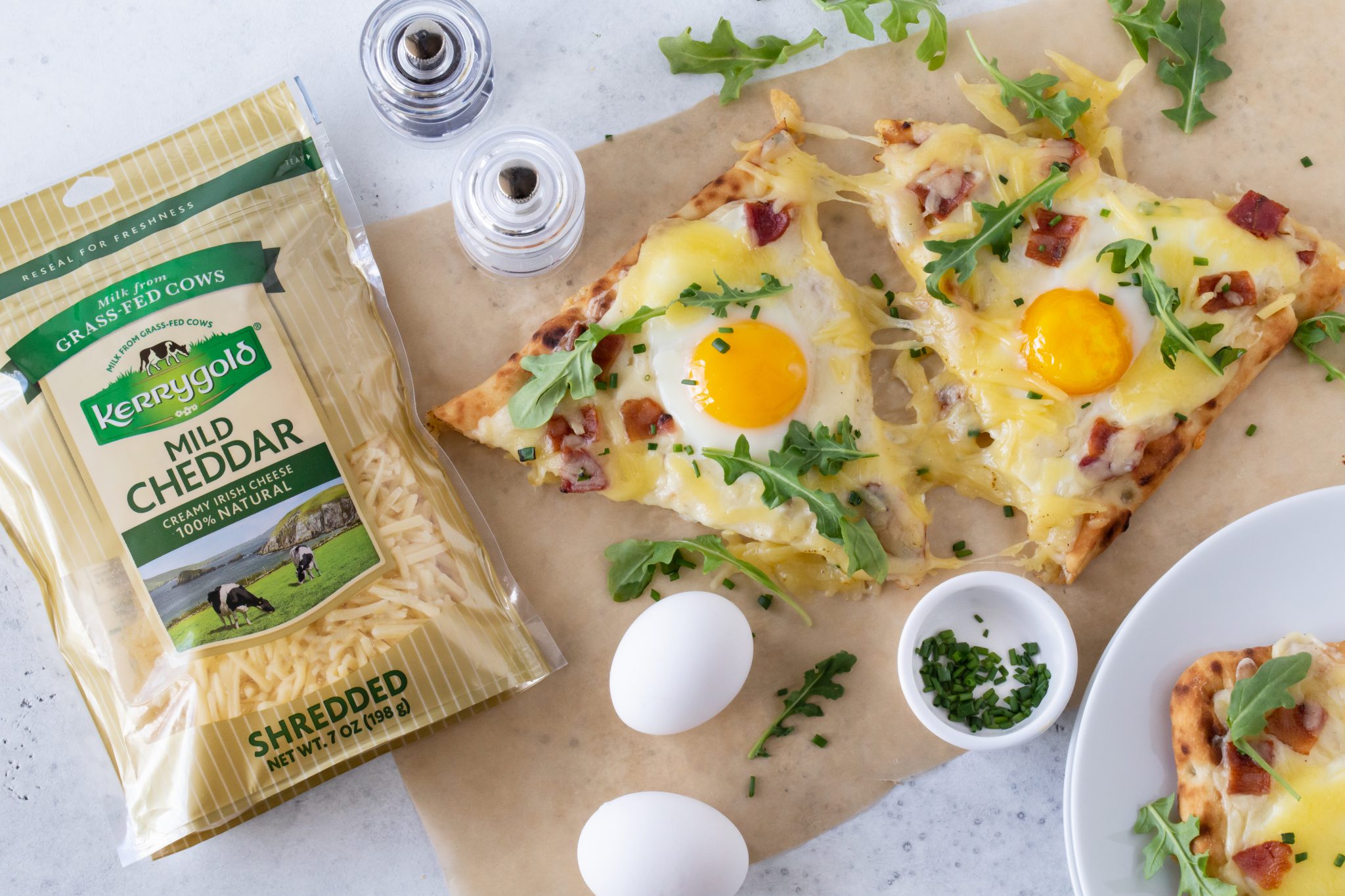 Breakfast Pizza with Eggs, Bacon & Cheese